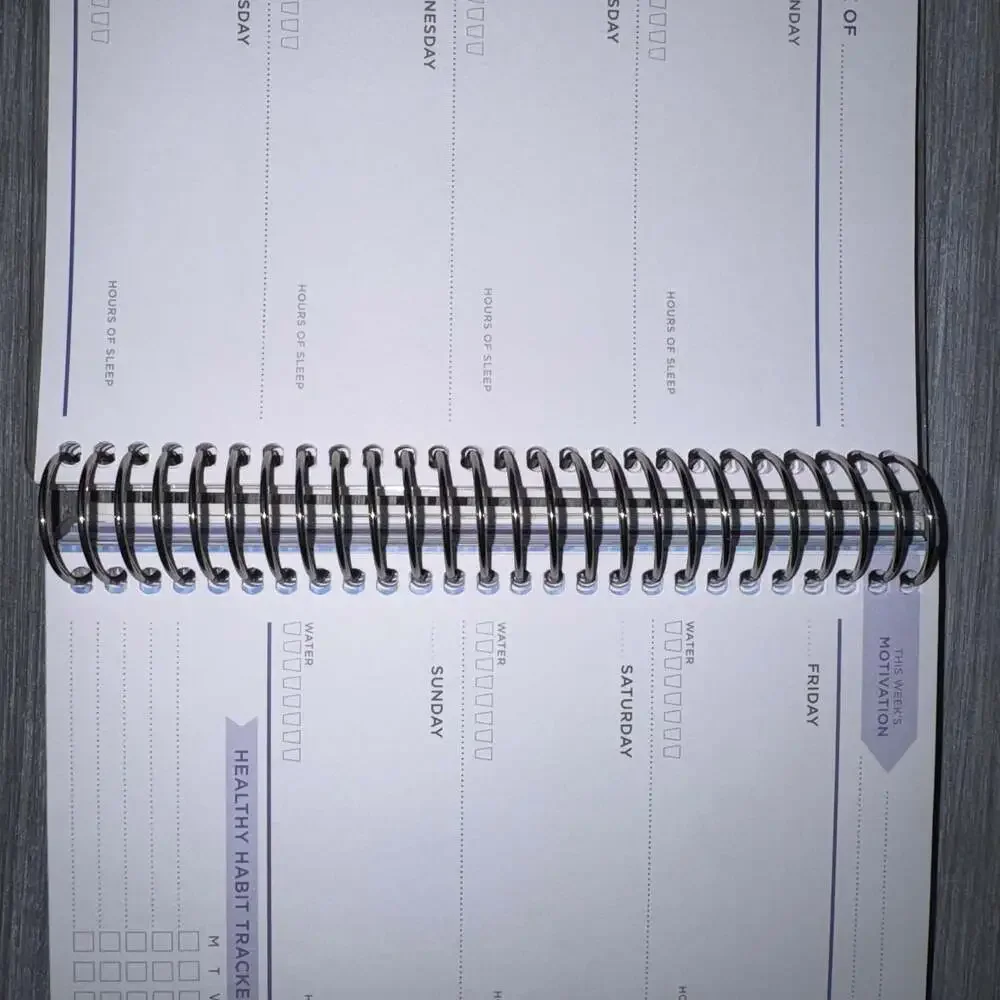 Set of TWO NONDATED Monthly Planner Calendar Notebook, fitness and tracking